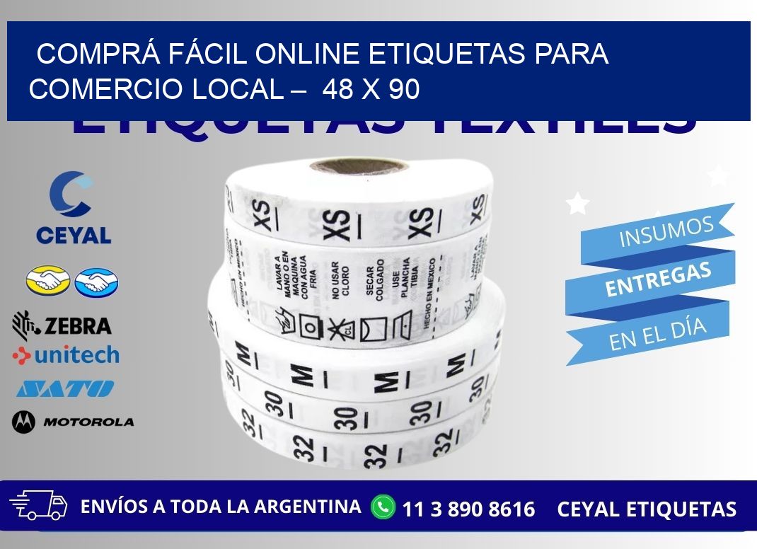 COMPRÁ FÁCIL ONLINE ETIQUETAS PARA COMERCIO LOCAL –  48 x 90