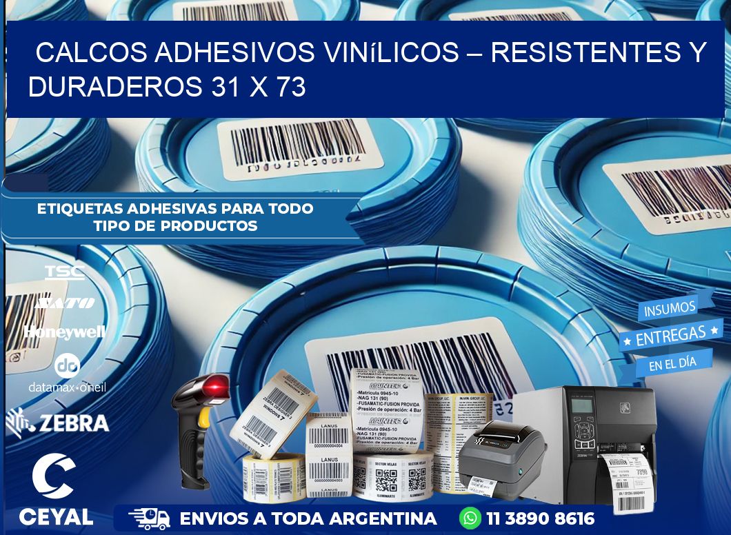 Calcos Adhesivos Vinílicos – Resistentes y Duraderos 31 x 73
