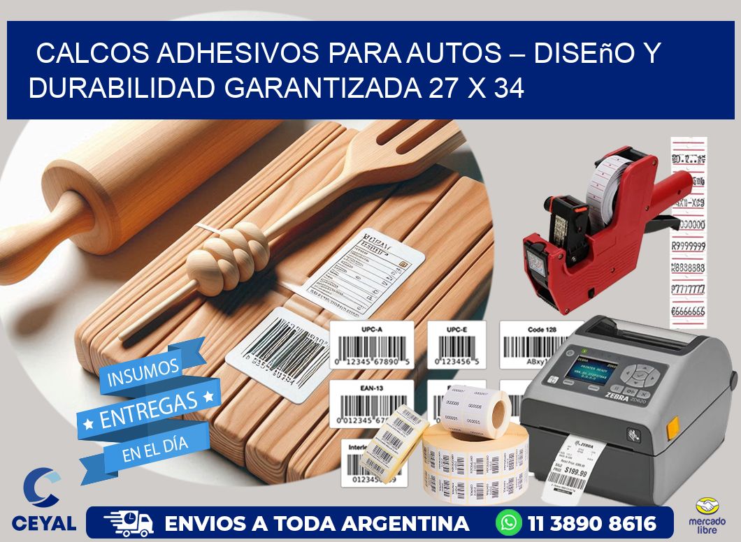 Calcos Adhesivos para Autos – Diseño y Durabilidad Garantizada 27 x 34