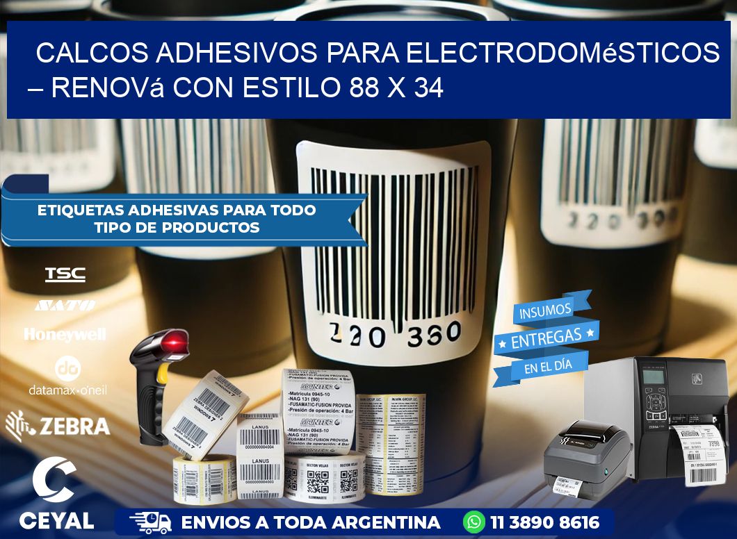 Calcos Adhesivos para Electrodomésticos – Renová con Estilo 88 x 34