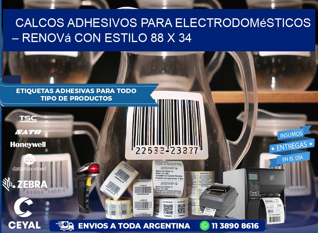 Calcos Adhesivos para Electrodomésticos – Renová con Estilo 88 x 34