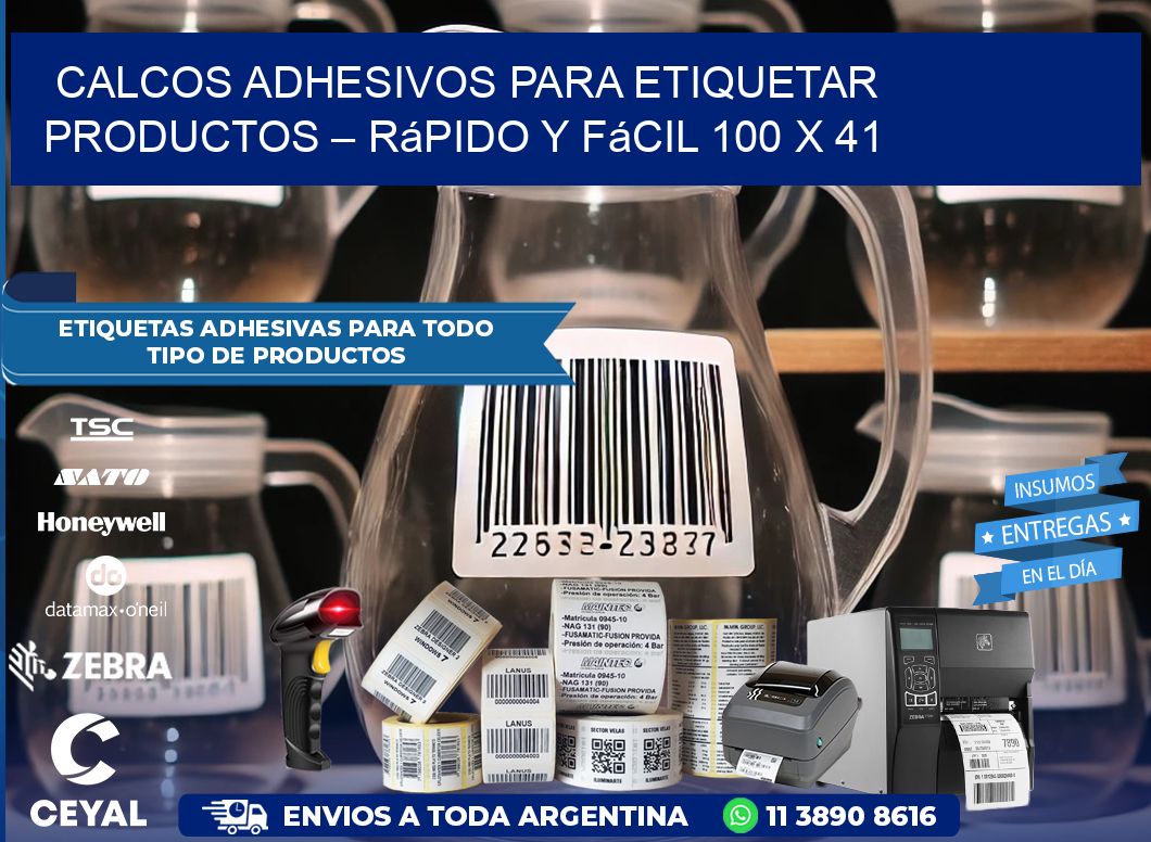 Calcos Adhesivos para Etiquetar Productos – Rápido y Fácil 100 x 41