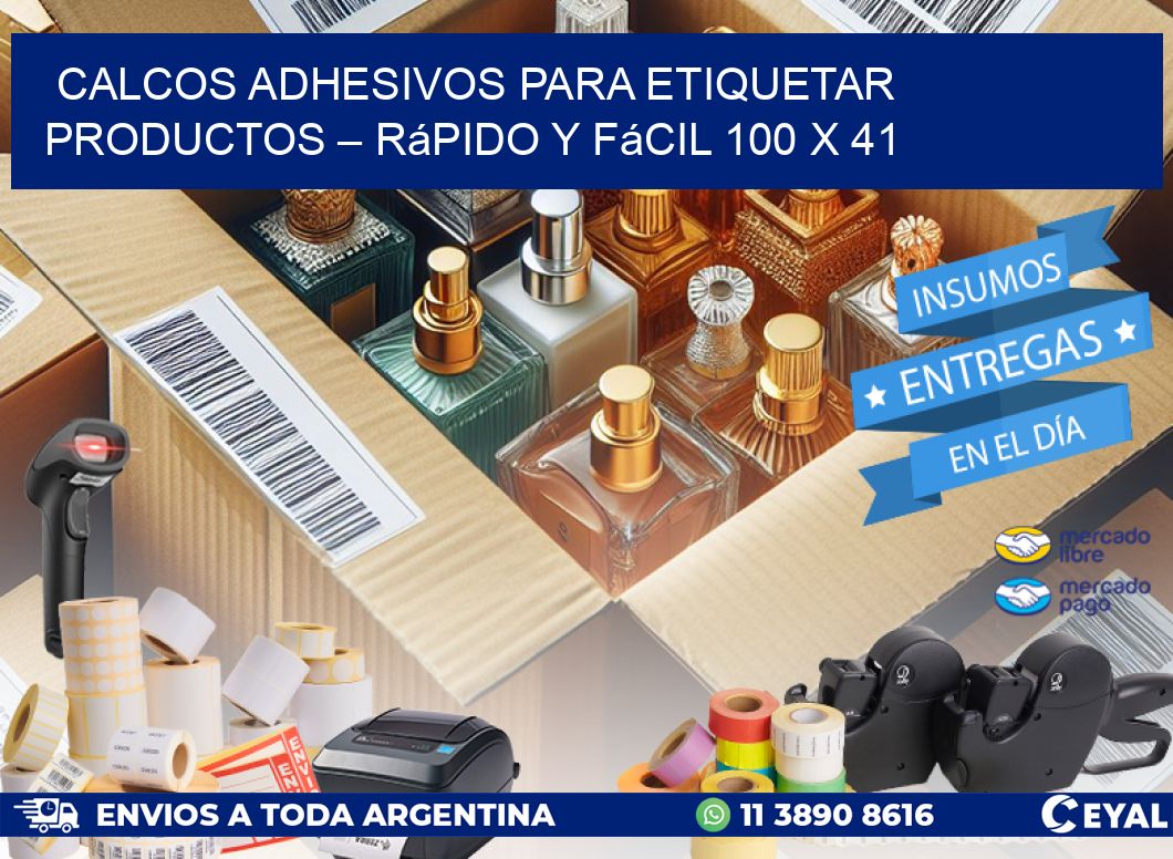 Calcos Adhesivos para Etiquetar Productos – Rápido y Fácil 100 x 41