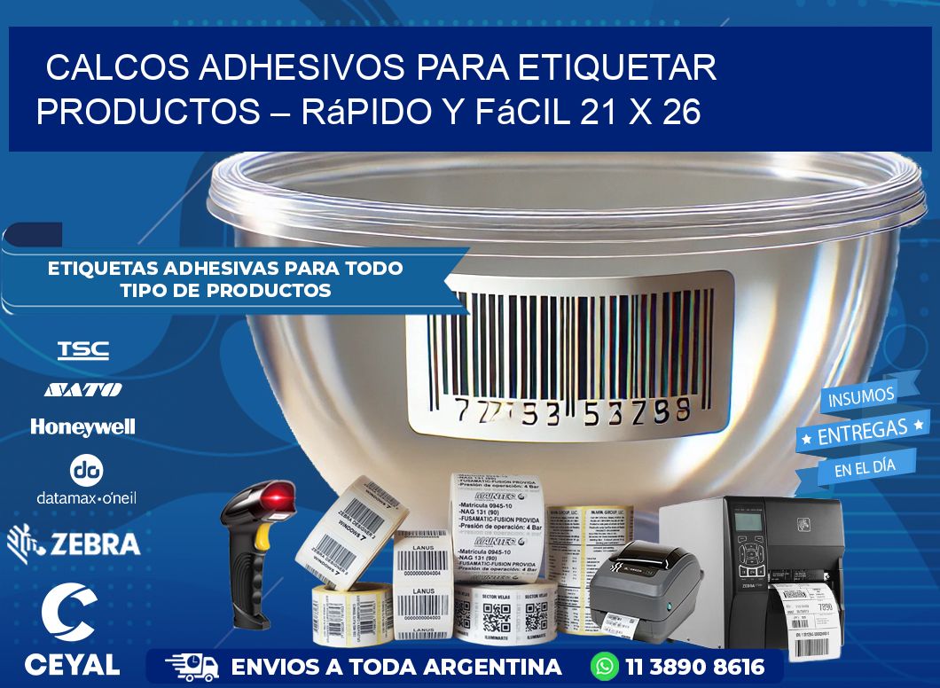 Calcos Adhesivos para Etiquetar Productos – Rápido y Fácil 21 x 26