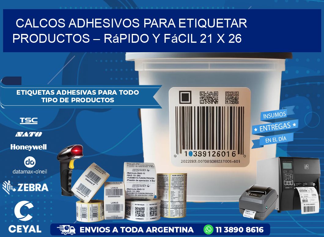Calcos Adhesivos para Etiquetar Productos – Rápido y Fácil 21 x 26