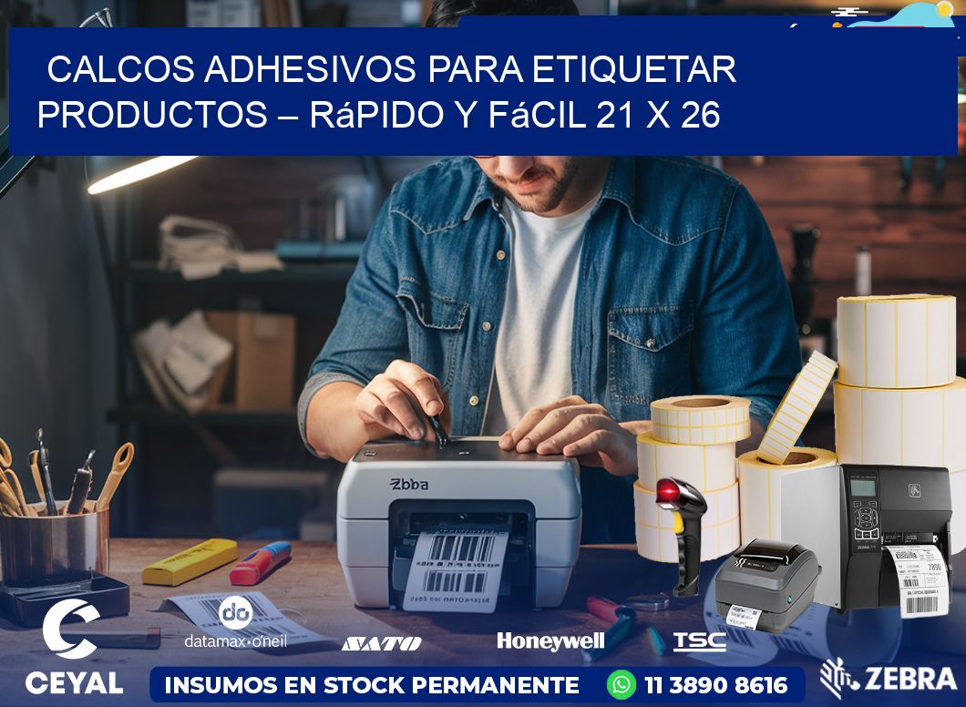 Calcos Adhesivos para Etiquetar Productos – Rápido y Fácil 21 x 26