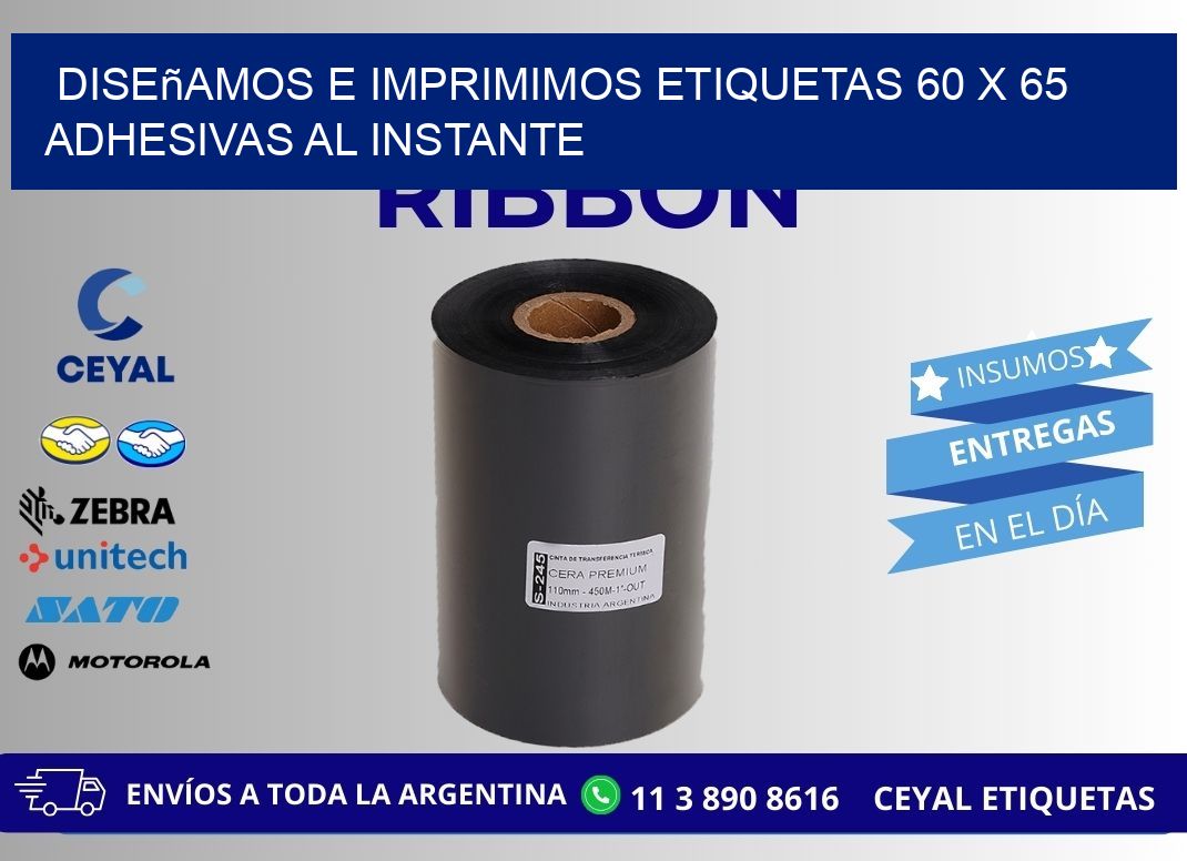 Diseñamos e Imprimimos Etiquetas 60 x 65 Adhesivas al Instante