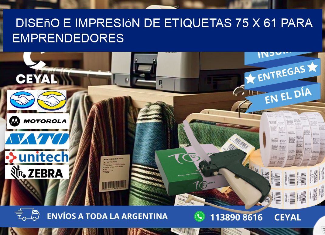 Diseño e Impresión de Etiquetas 75 x 61 para Emprendedores