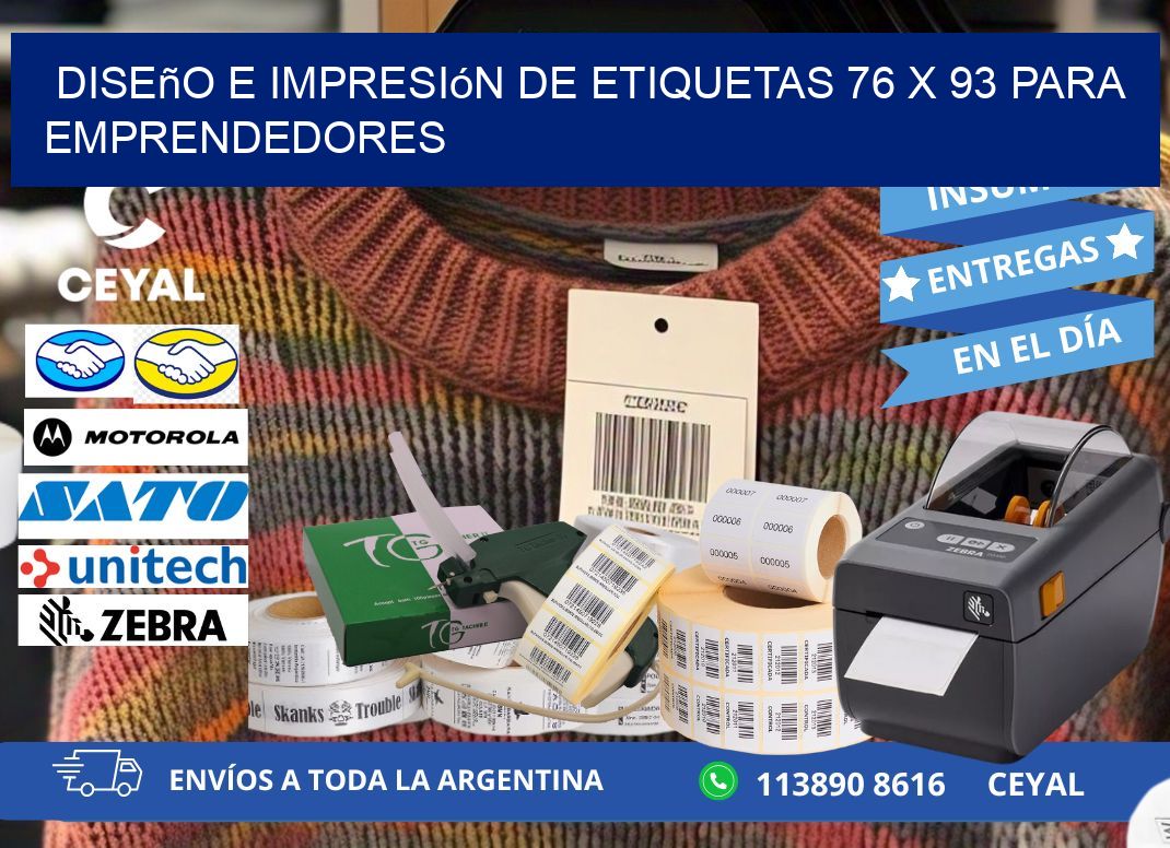 Diseño e Impresión de Etiquetas 76 x 93 para Emprendedores