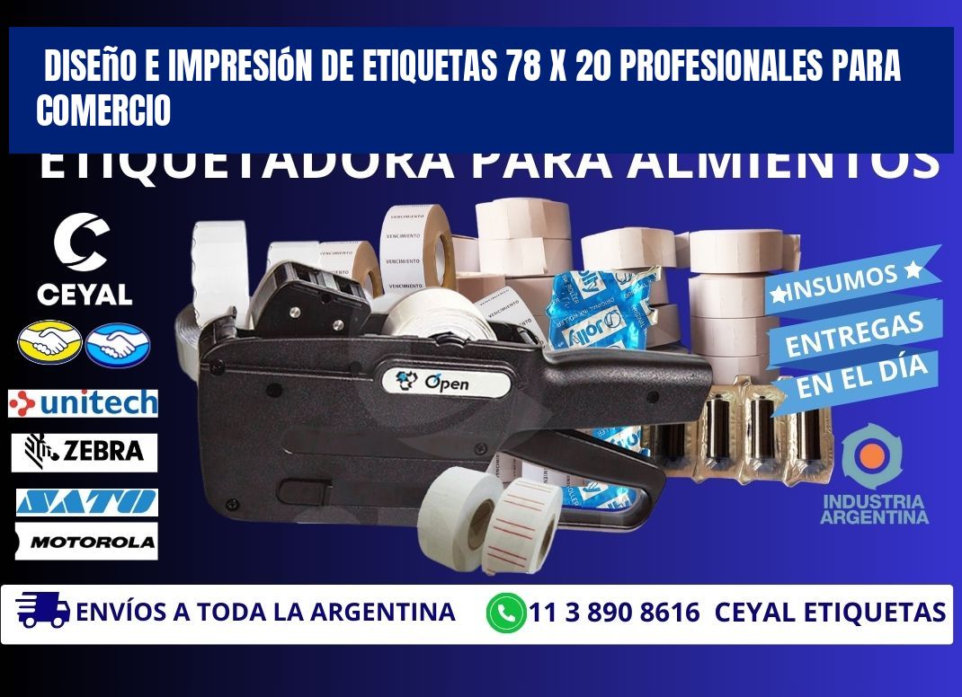 Diseño e Impresión de Etiquetas 78 x 20 Profesionales para Comercio