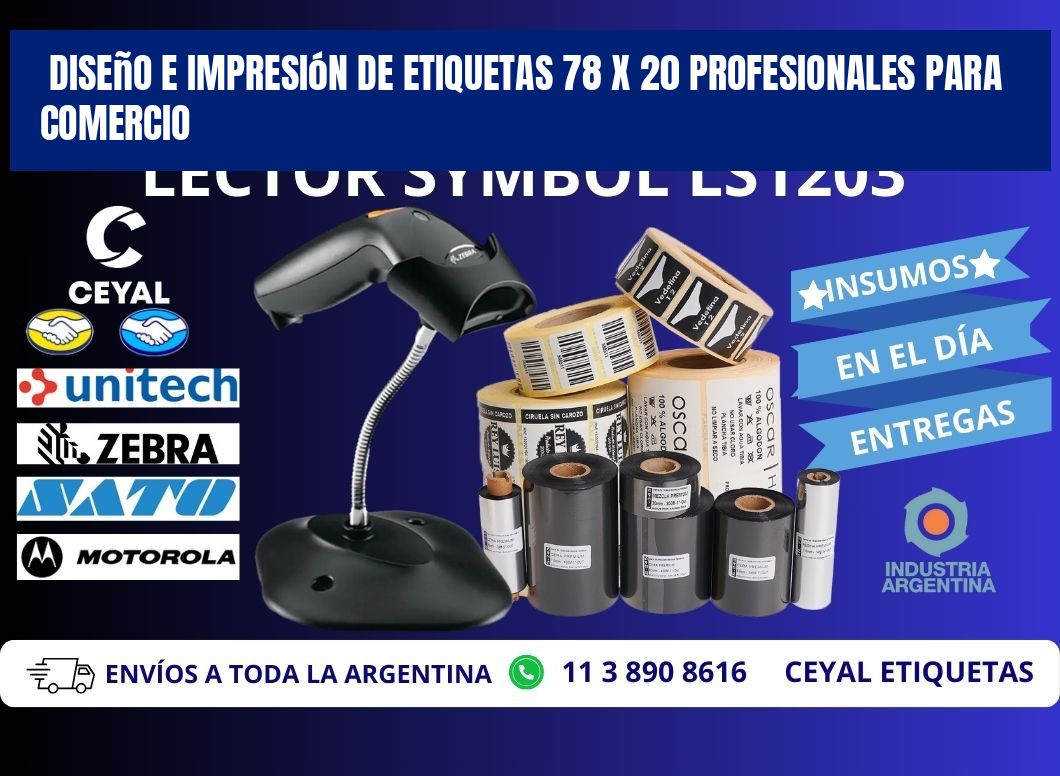 Diseño e Impresión de Etiquetas 78 x 20 Profesionales para Comercio
