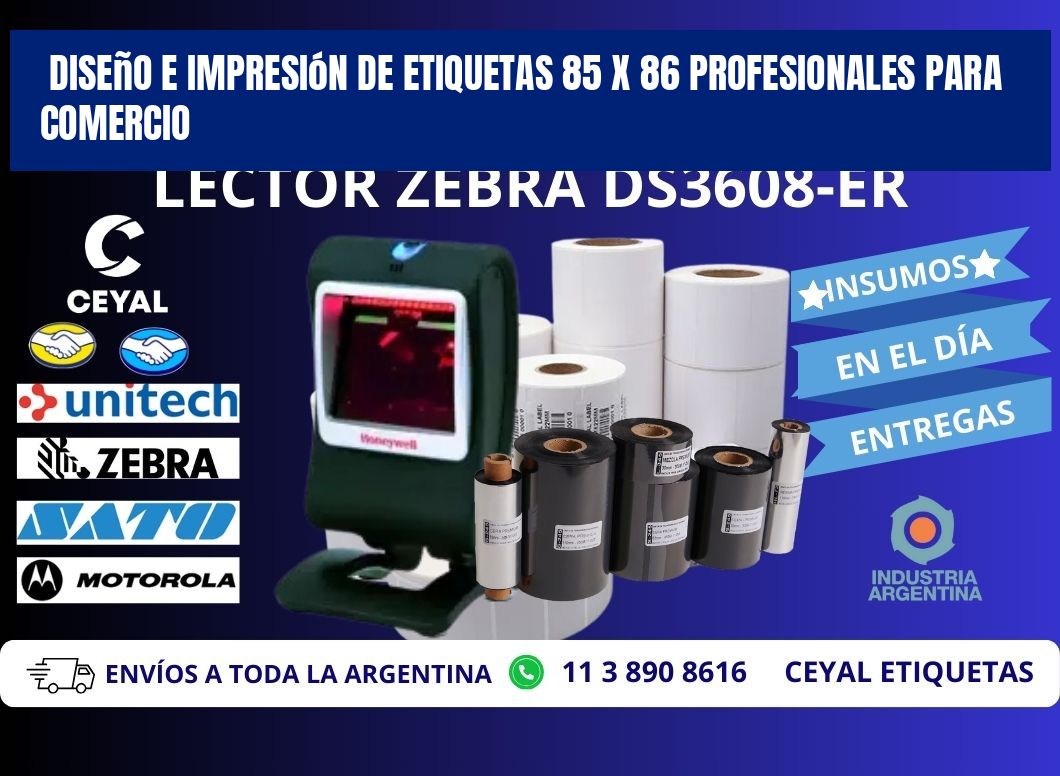 Diseño e Impresión de Etiquetas 85 x 86 Profesionales para Comercio