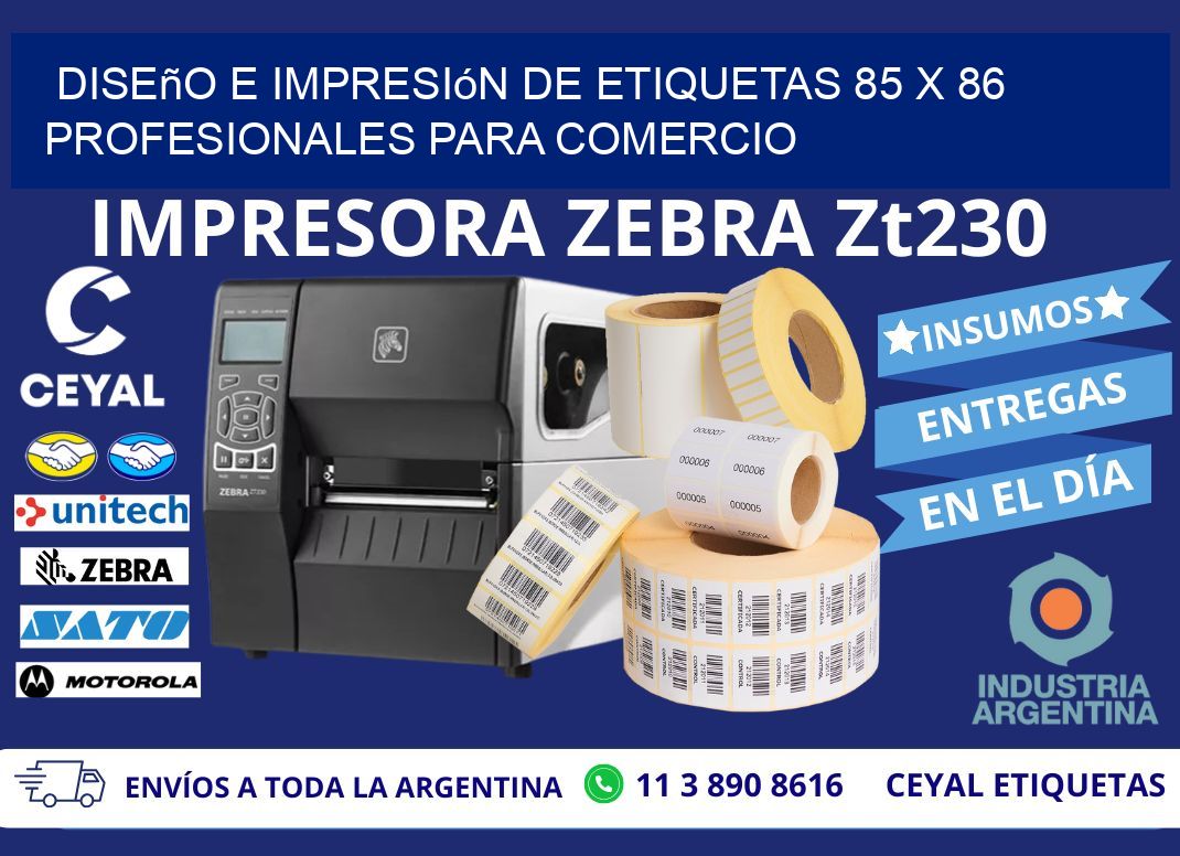 Diseño e Impresión de Etiquetas 85 x 86 Profesionales para Comercio