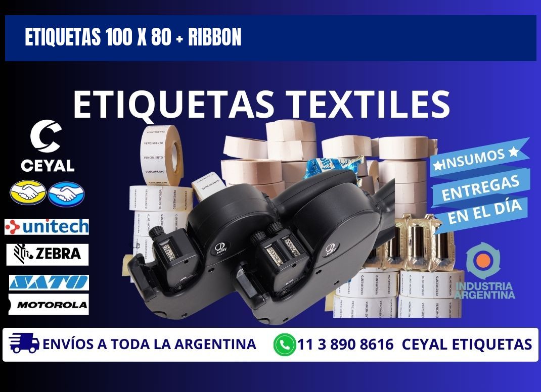 ETIQUETAS 100 x 80 + RIBBON