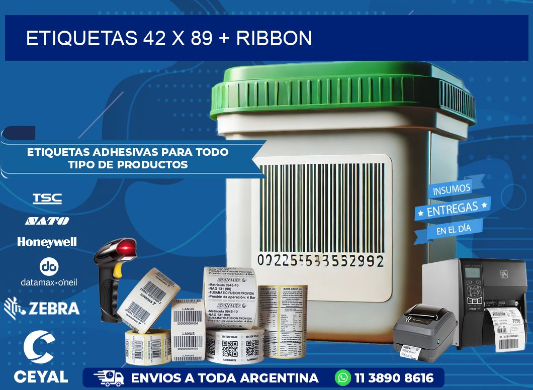 ETIQUETAS 42 x 89 + RIBBON