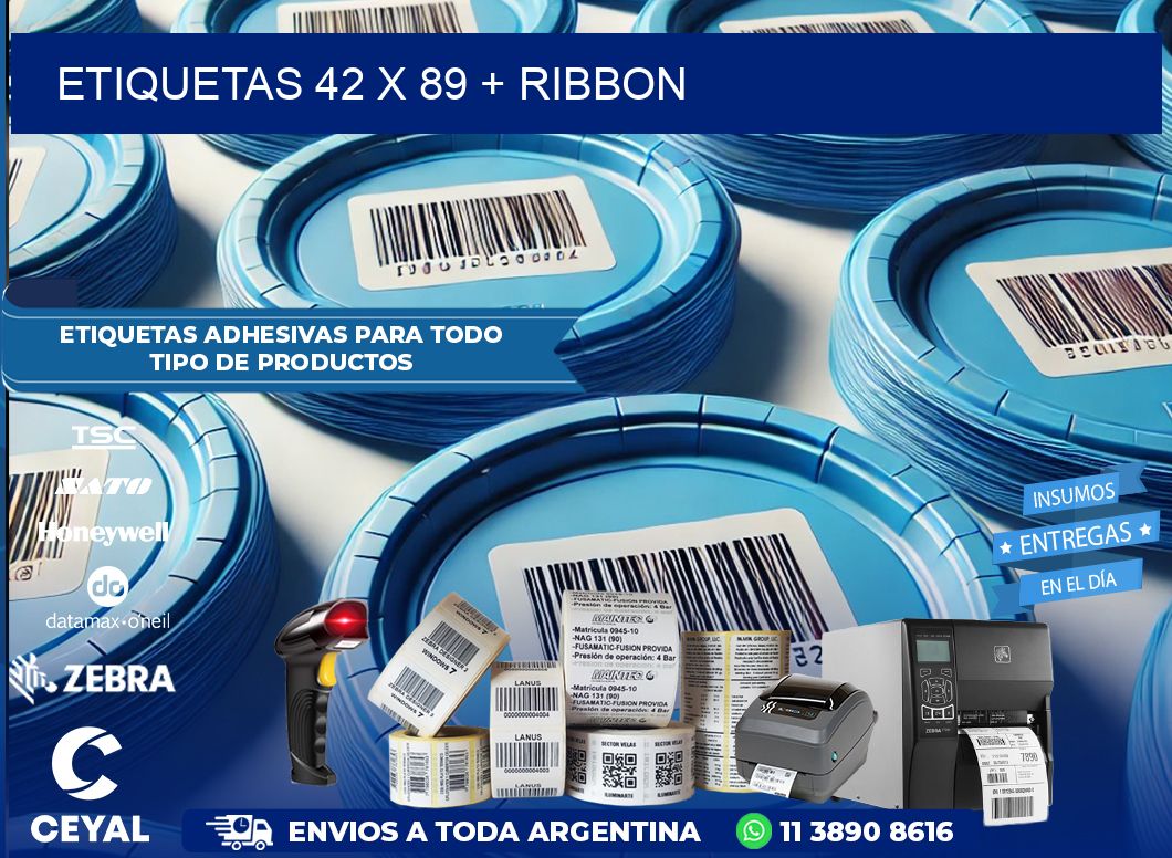 ETIQUETAS 42 x 89 + RIBBON