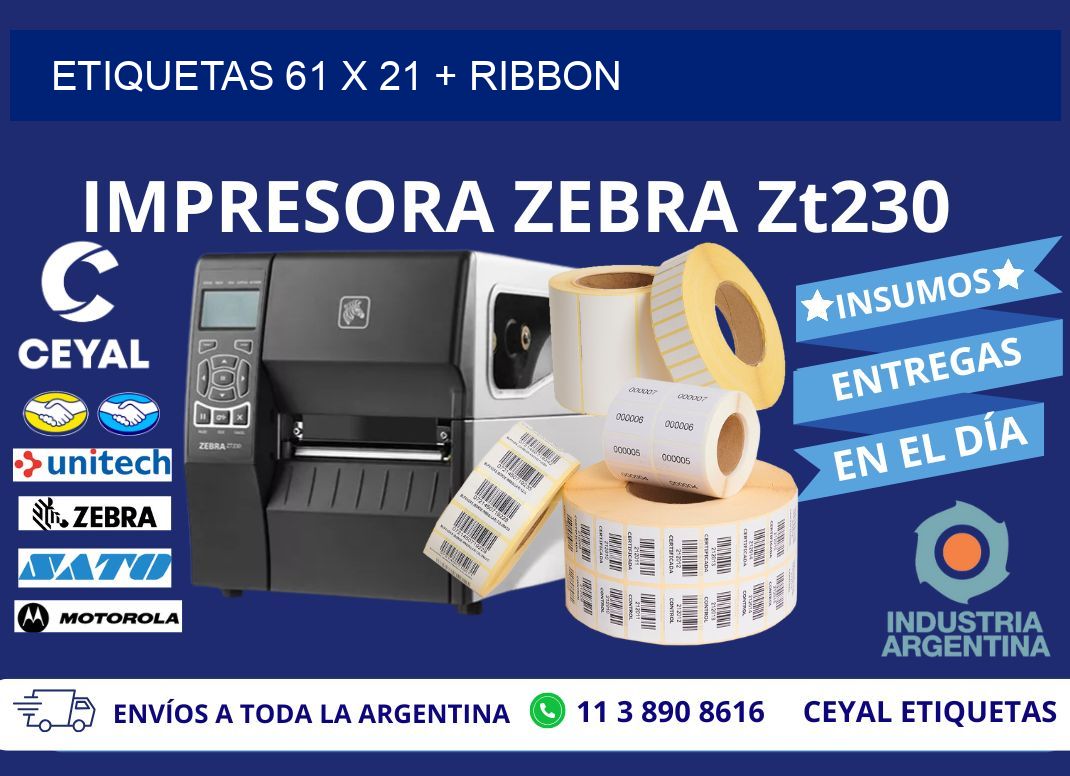 ETIQUETAS 61 x 21 + RIBBON