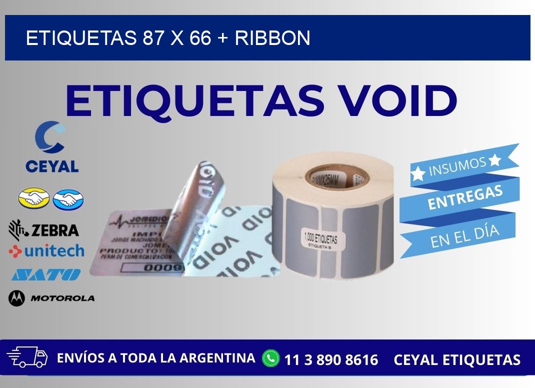 ETIQUETAS 87 x 66 + RIBBON