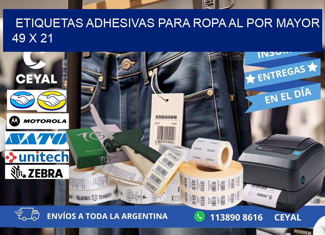 ETIQUETAS ADHESIVAS PARA ROPA AL POR MAYOR 49 x 21