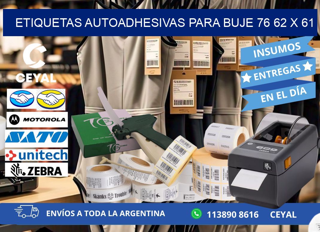 ETIQUETAS AUTOADHESIVAS PARA BUJE 76 62 x 61