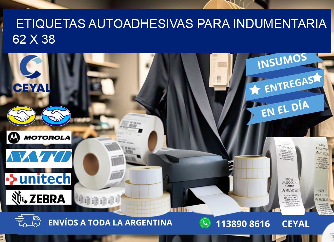 ETIQUETAS AUTOADHESIVAS PARA INDUMENTARIA 62 x 38