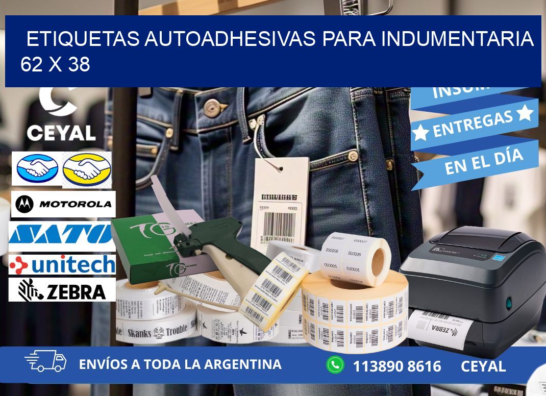 ETIQUETAS AUTOADHESIVAS PARA INDUMENTARIA 62 x 38