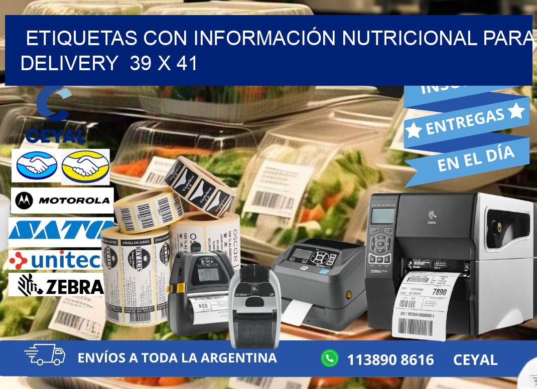 ETIQUETAS CON INFORMACIÓN NUTRICIONAL PARA DELIVERY  39 x 41