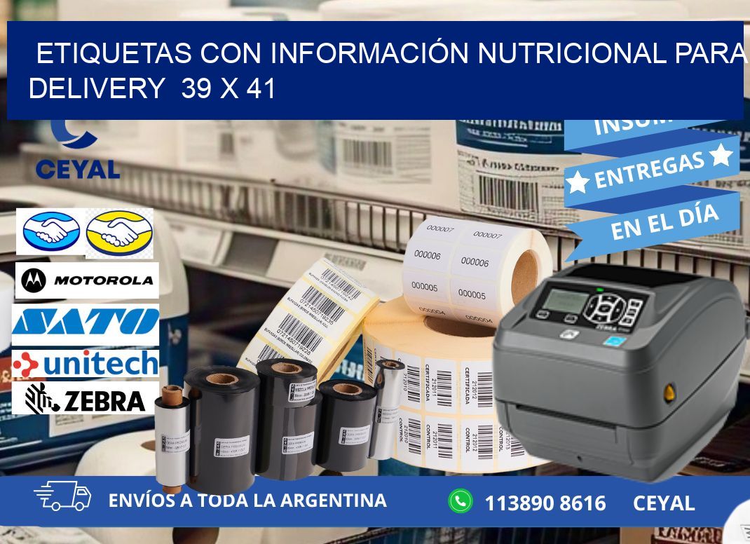 ETIQUETAS CON INFORMACIÓN NUTRICIONAL PARA DELIVERY  39 x 41