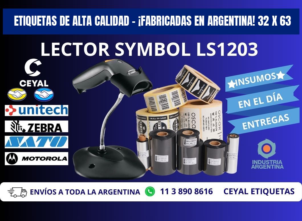 ETIQUETAS DE ALTA CALIDAD – ¡FABRICADAS EN ARGENTINA! 32 x 63