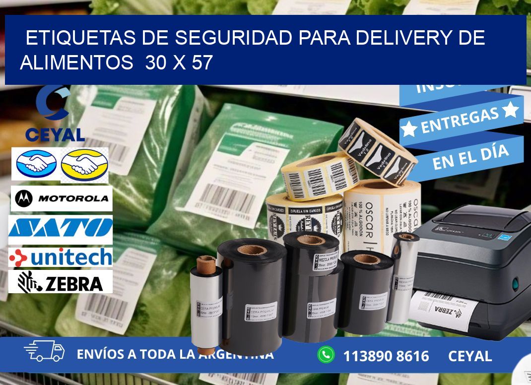 ETIQUETAS DE SEGURIDAD PARA DELIVERY DE ALIMENTOS  30 x 57