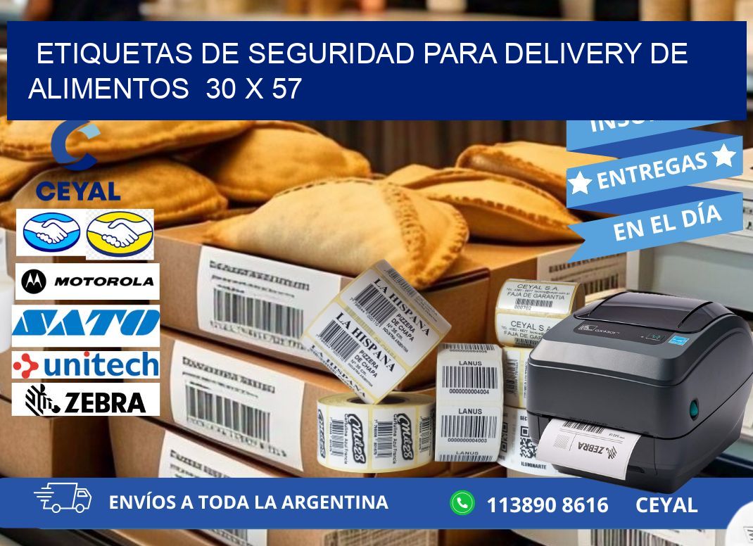 ETIQUETAS DE SEGURIDAD PARA DELIVERY DE ALIMENTOS  30 x 57
