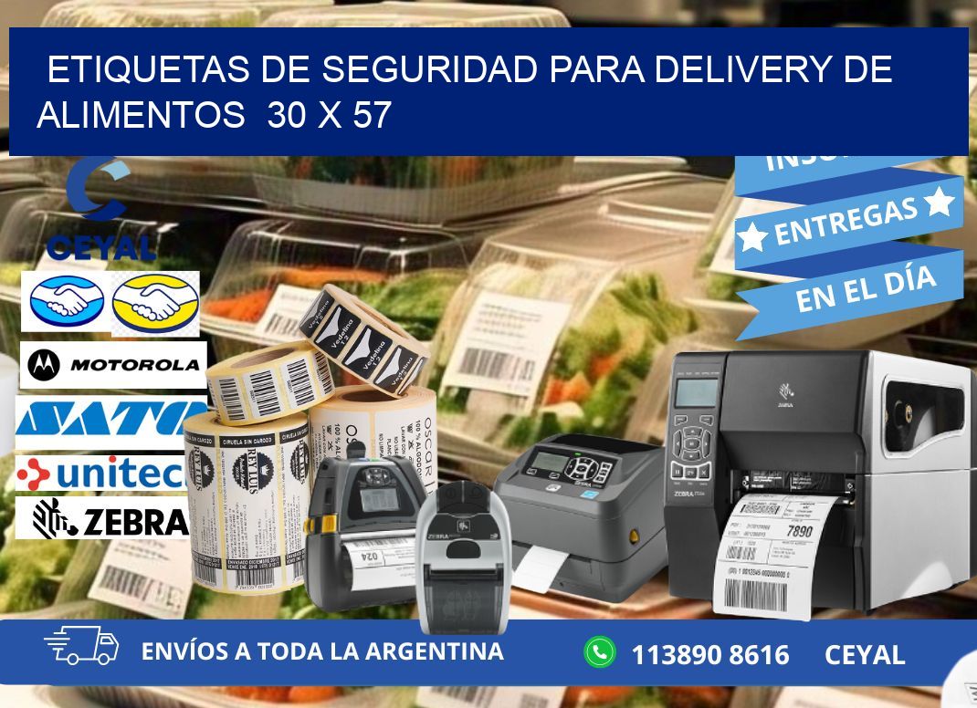 ETIQUETAS DE SEGURIDAD PARA DELIVERY DE ALIMENTOS  30 x 57