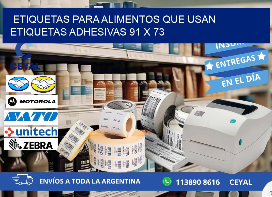 ETIQUETAS PARA ALIMENTOS QUE USAN ETIQUETAS ADHESIVAS 91 x 73