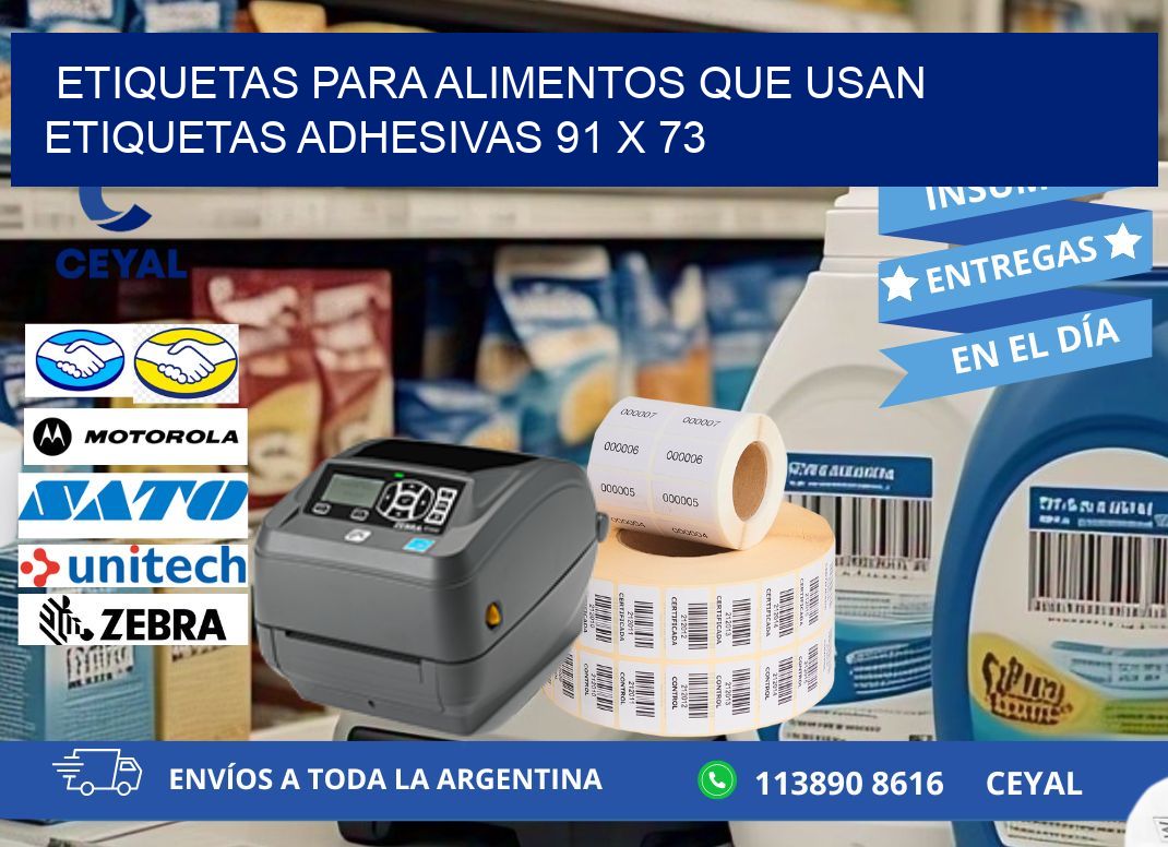 ETIQUETAS PARA ALIMENTOS QUE USAN ETIQUETAS ADHESIVAS 91 x 73