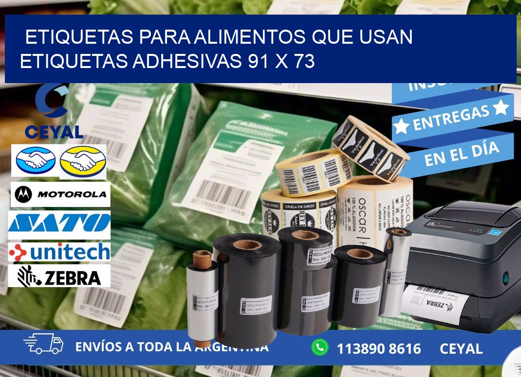 ETIQUETAS PARA ALIMENTOS QUE USAN ETIQUETAS ADHESIVAS 91 x 73