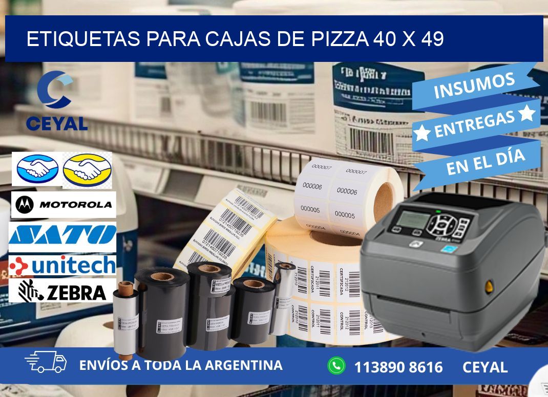 ETIQUETAS PARA CAJAS DE PIZZA 40 x 49