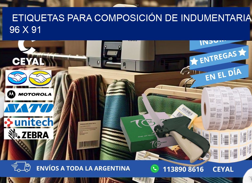 ETIQUETAS PARA COMPOSICIÓN DE INDUMENTARIA 96 x 91