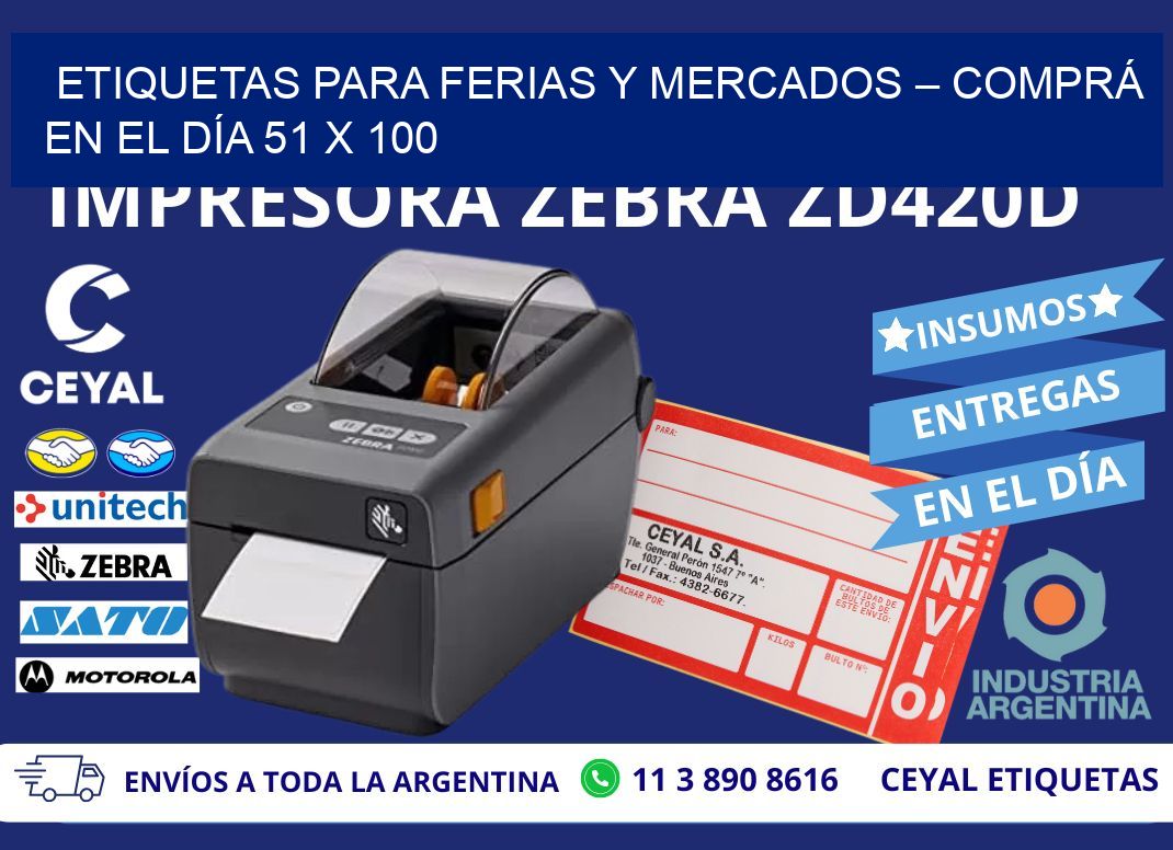 ETIQUETAS PARA FERIAS Y MERCADOS – COMPRÁ EN EL DÍA 51 x 100