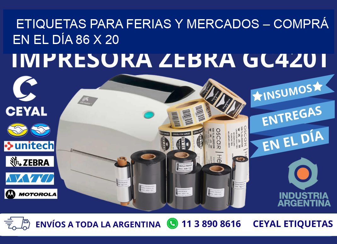 ETIQUETAS PARA FERIAS Y MERCADOS – COMPRÁ EN EL DÍA 86 x 20