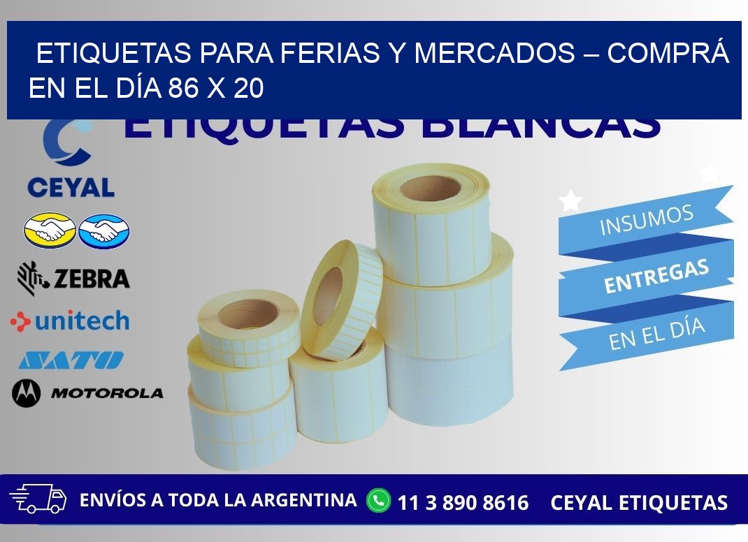 ETIQUETAS PARA FERIAS Y MERCADOS – COMPRÁ EN EL DÍA 86 x 20