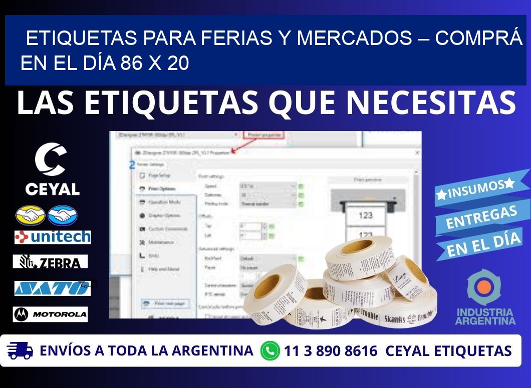 ETIQUETAS PARA FERIAS Y MERCADOS – COMPRÁ EN EL DÍA 86 x 20