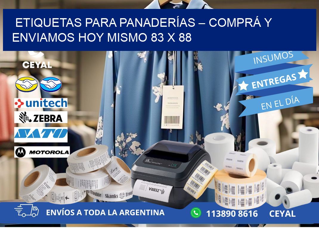 ETIQUETAS PARA PANADERÍAS – COMPRÁ Y ENVIAMOS HOY MISMO 83 x 88