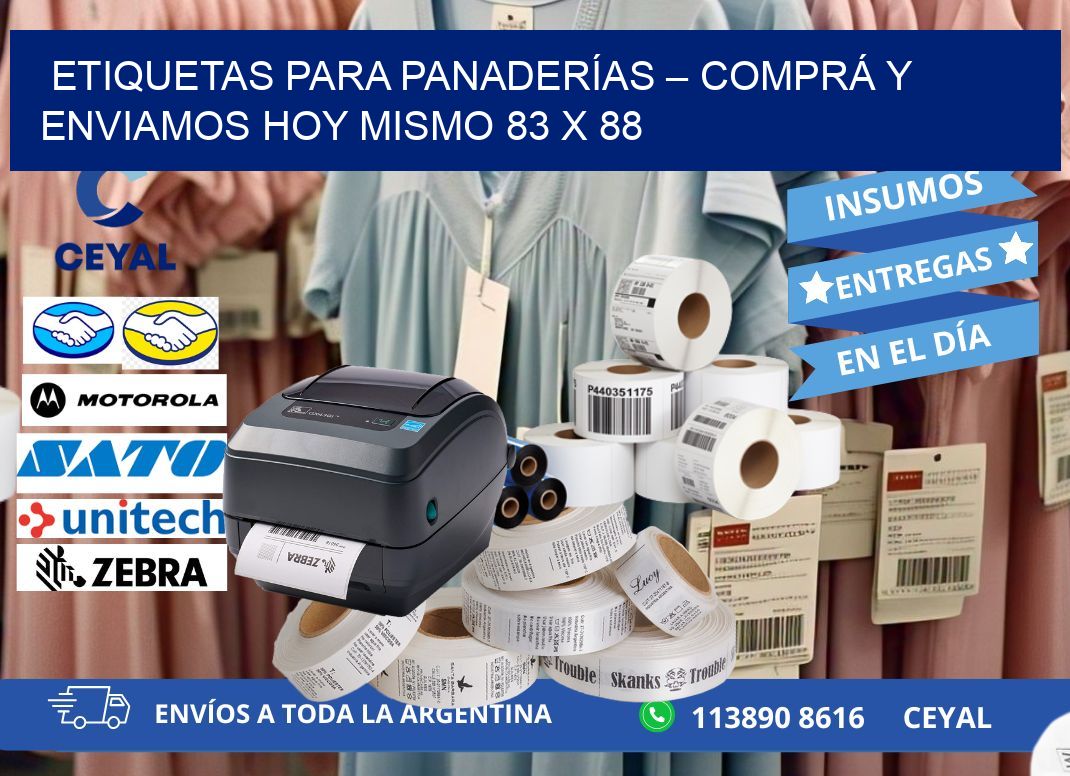 ETIQUETAS PARA PANADERÍAS – COMPRÁ Y ENVIAMOS HOY MISMO 83 x 88