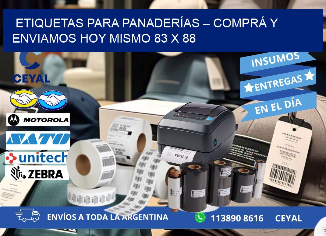 ETIQUETAS PARA PANADERÍAS – COMPRÁ Y ENVIAMOS HOY MISMO 83 x 88