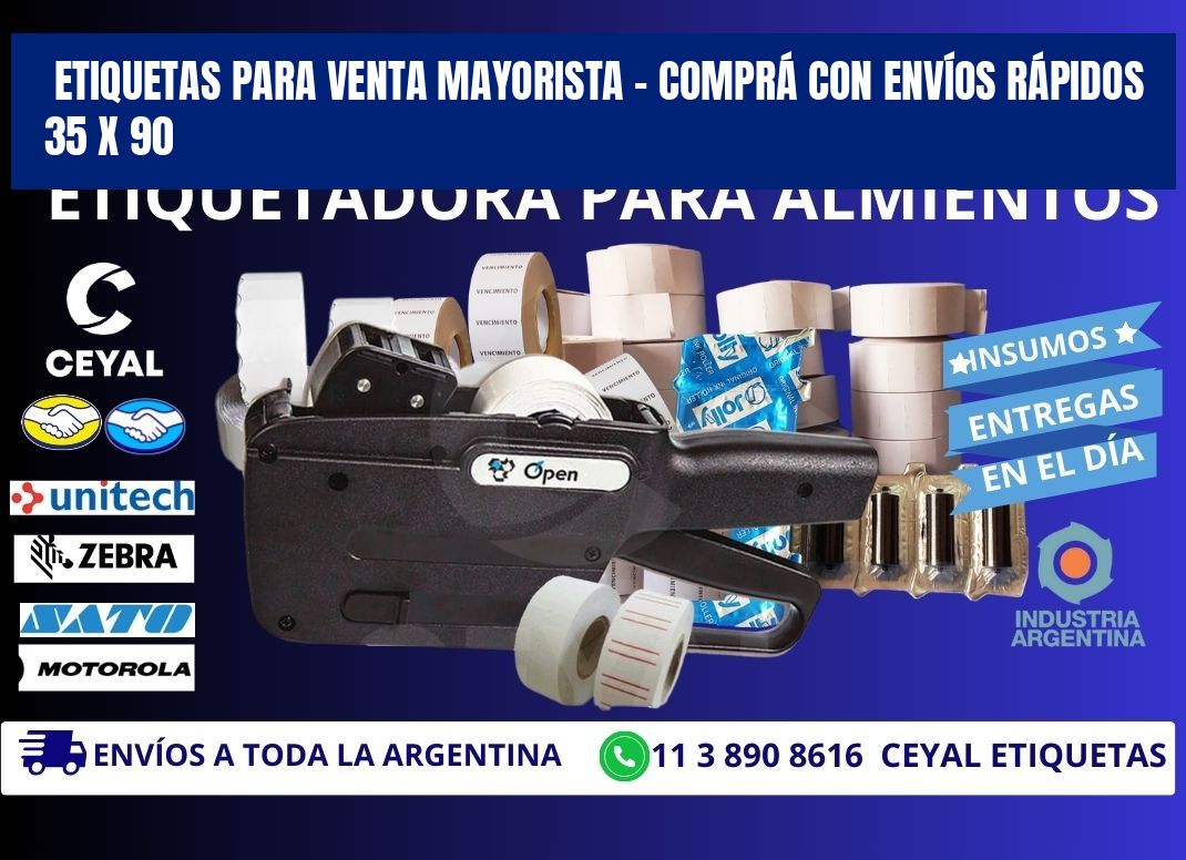 ETIQUETAS PARA VENTA MAYORISTA – COMPRÁ CON ENVÍOS RÁPIDOS 35 x 90