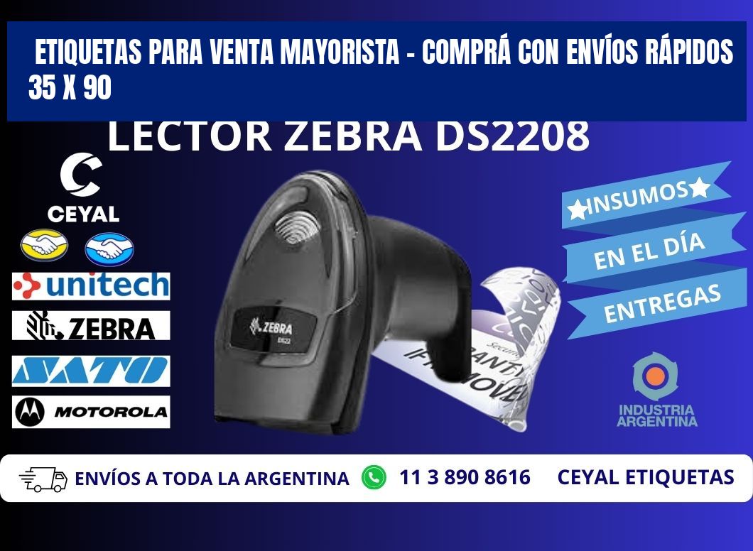 ETIQUETAS PARA VENTA MAYORISTA – COMPRÁ CON ENVÍOS RÁPIDOS 35 x 90
