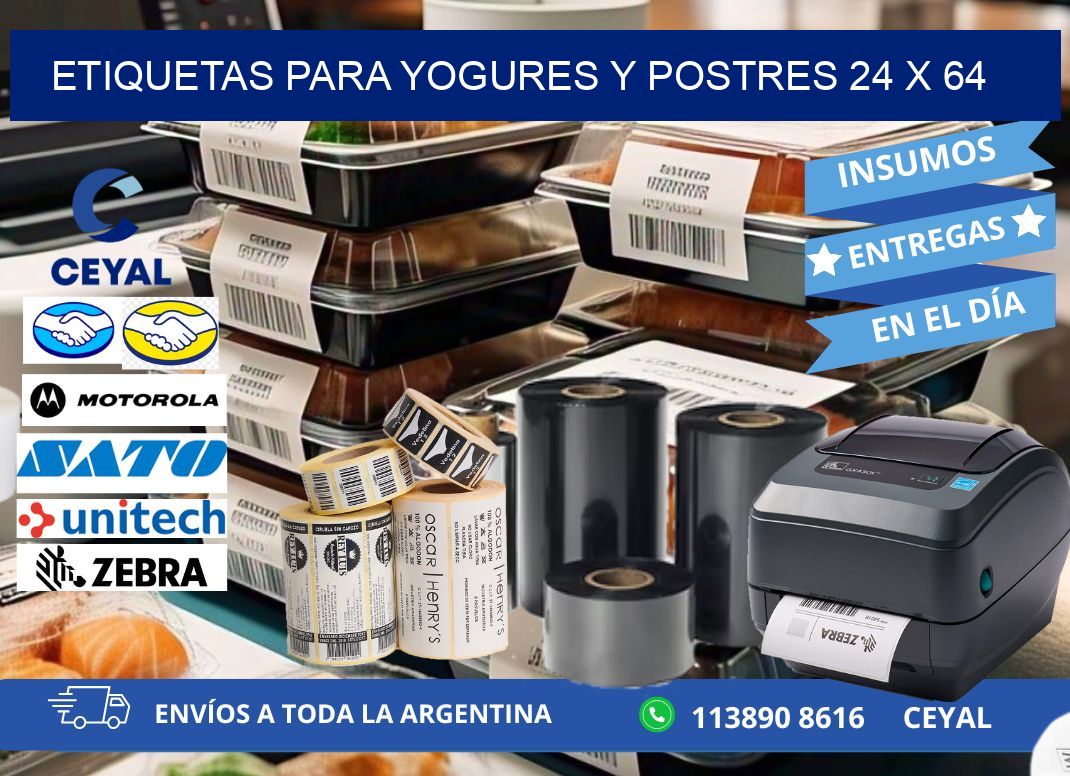 ETIQUETAS PARA YOGURES Y POSTRES 24 x 64