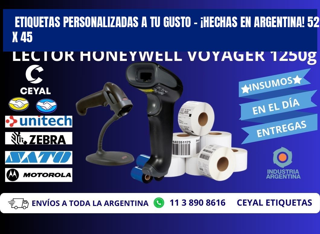 ETIQUETAS PERSONALIZADAS A TU GUSTO – ¡HECHAS EN ARGENTINA! 52 x 45