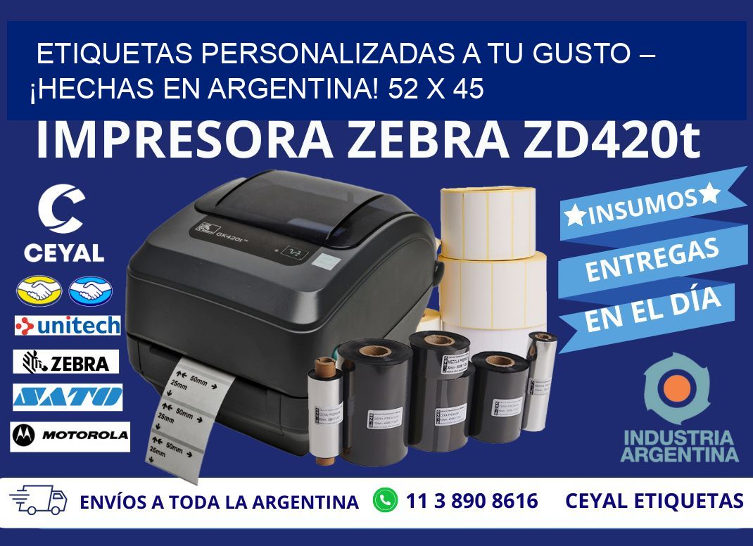 ETIQUETAS PERSONALIZADAS A TU GUSTO – ¡HECHAS EN ARGENTINA! 52 x 45