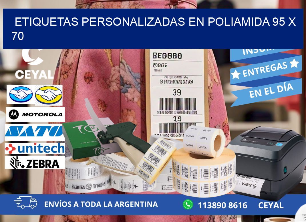 ETIQUETAS PERSONALIZADAS EN POLIAMIDA 95 x 70